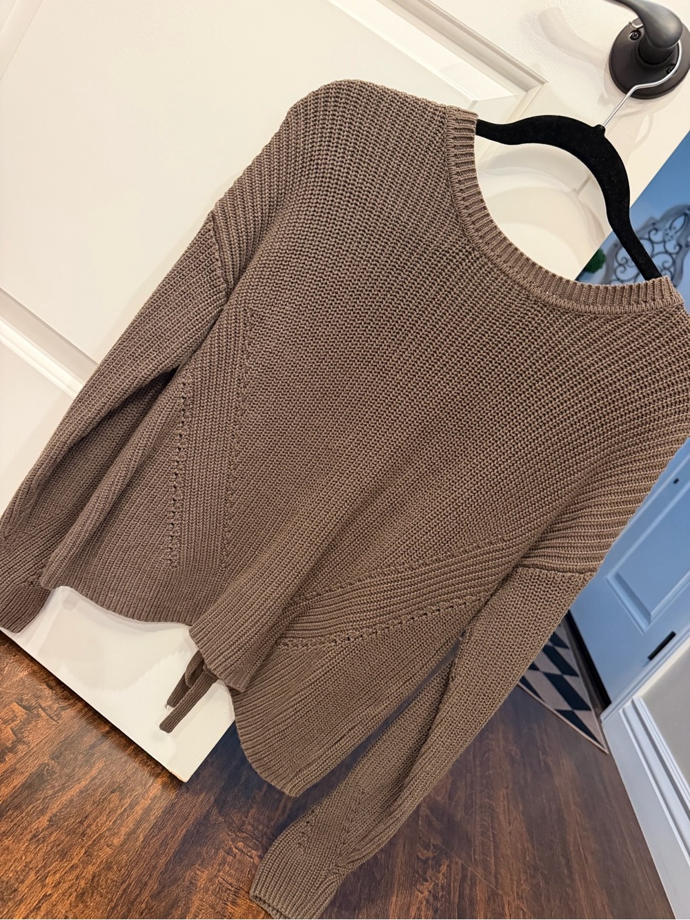 Lucky Brand Taupe Crew Neck Knit Sweater